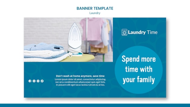 Free PSD laundry service template banner