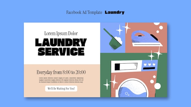 Free PSD laundry service template design