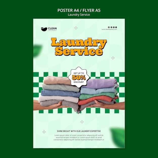 Free PSD laundry service template design