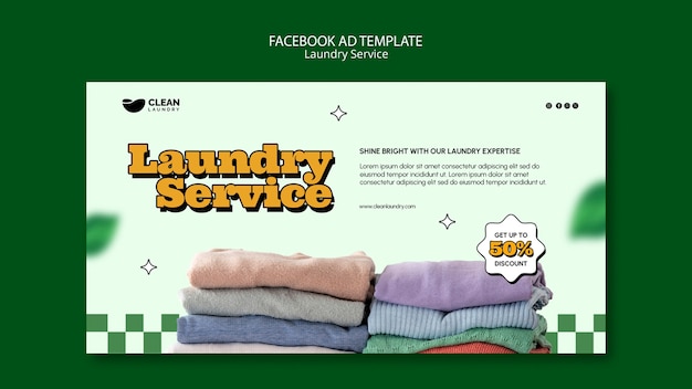 Free PSD laundry service template design