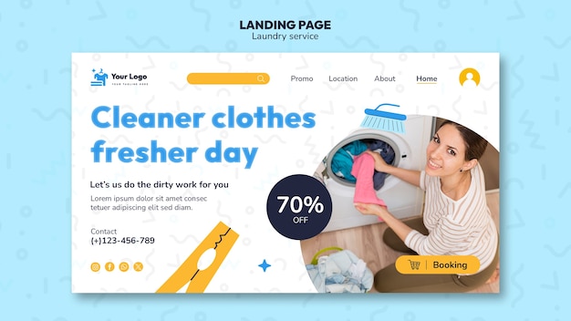 Free PSD laundry service template design