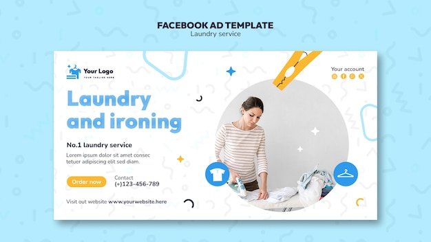 Free PSD laundry service template design