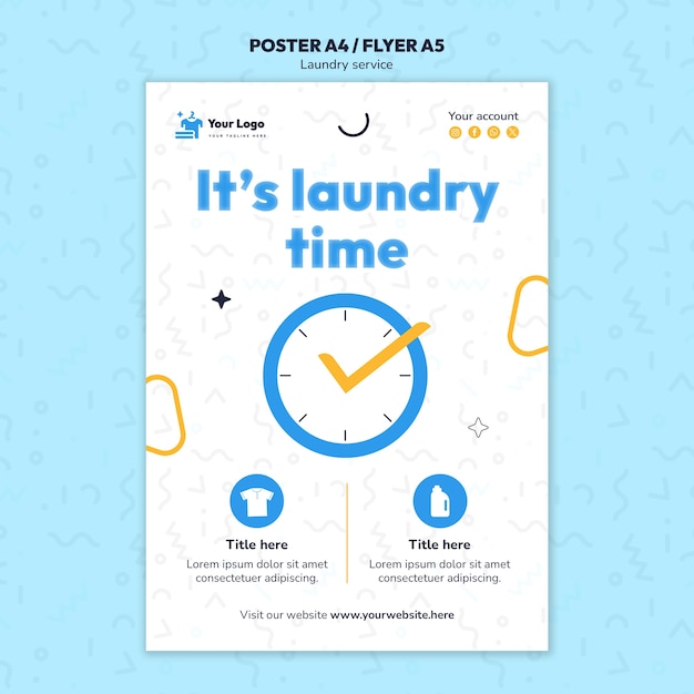 Free PSD laundry service template design