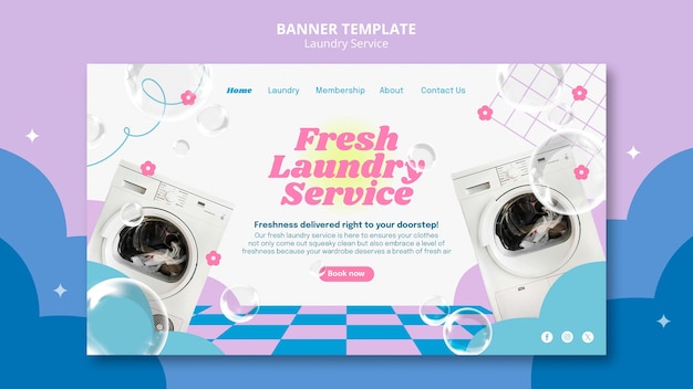 Free PSD laundry service template design