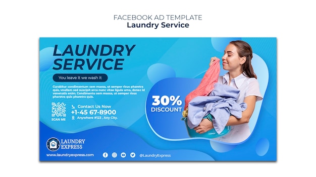 Free PSD laundry service template design