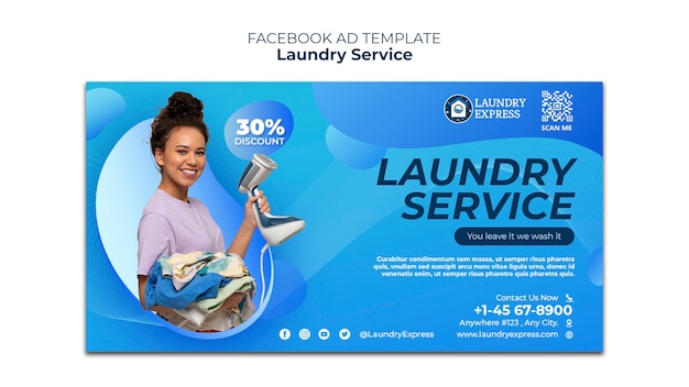 Free PSD laundry service template design