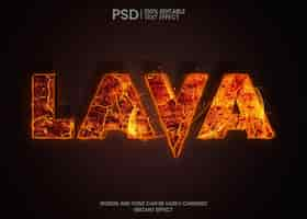 Free PSD lava text effect