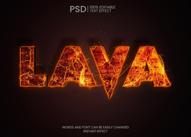 Free PSD lava text effect