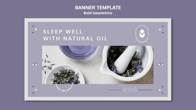 Free PSD lavender oil banner template