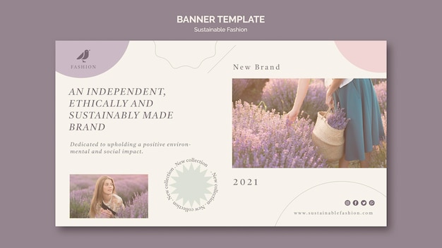 Free PSD lavender sustainable fashion banner template