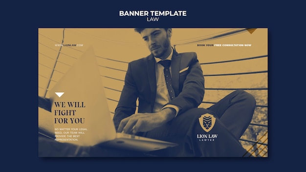 Law banner design template