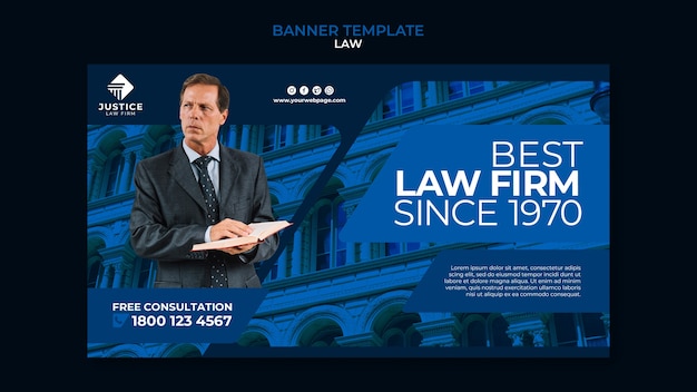 Free PSD law banner design template