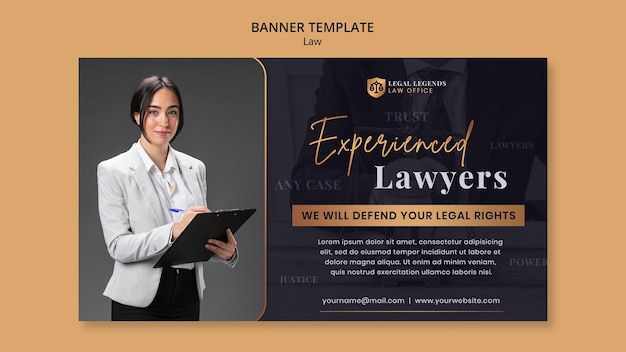 Free PSD law banner design template