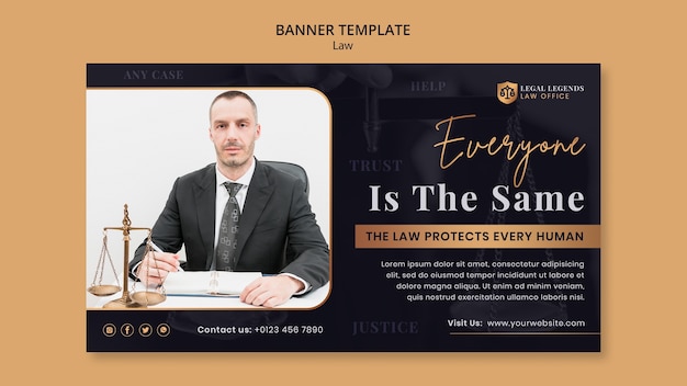 Free PSD law banner design template