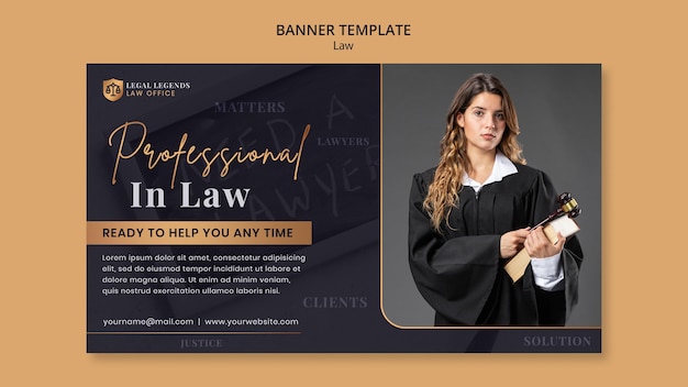 Law banner design template