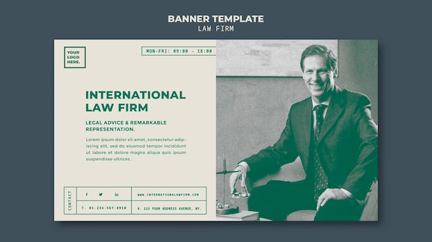 Free PSD law banner flat design template