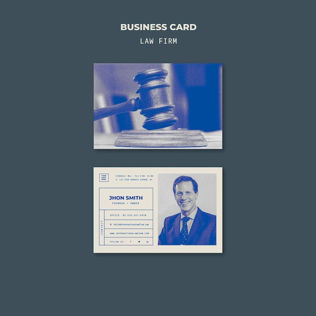 Free PSD law business card flat design template