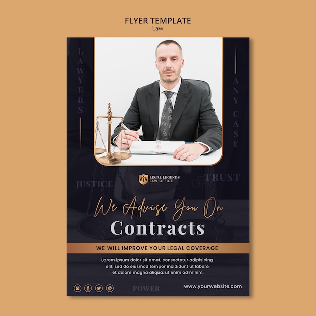 Free PSD law flyer design template