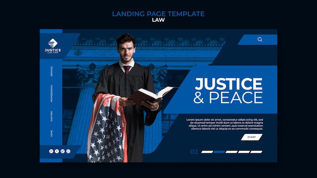 Free PSD law landing page design template