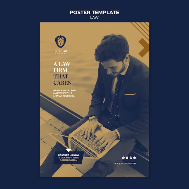 Free PSD law poster design template