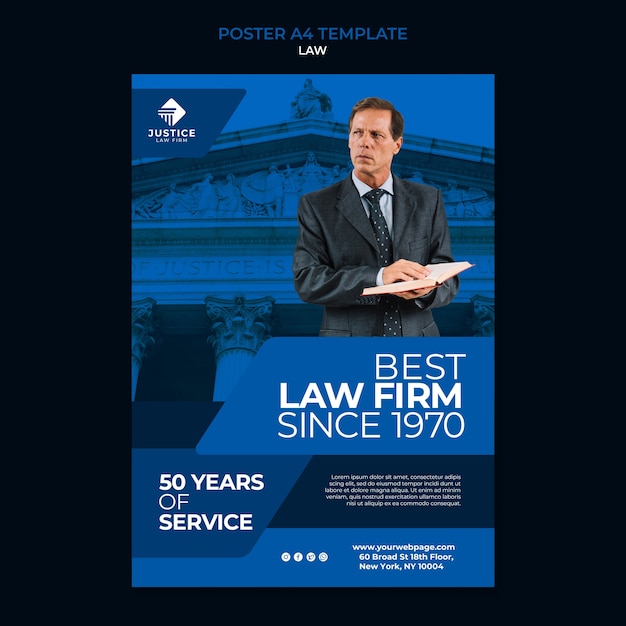 Law poster design template