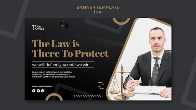 Free PSD law template design banner