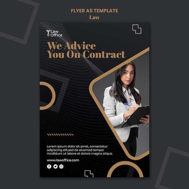 Free PSD law template design flyer