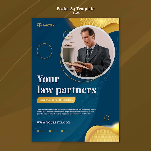 Free PSD law template poster design