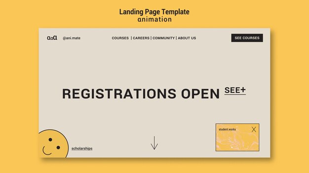 Learn animation landing page template