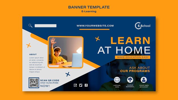 Learn at home banner template