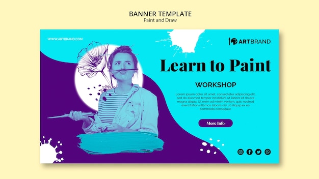 Learn to paint banner template