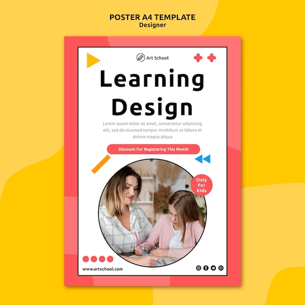 Free PSD learning design flyer template