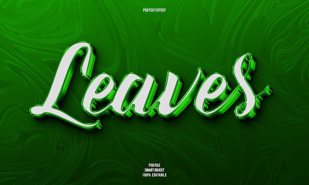 Leaves 3D editable text effect