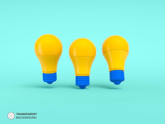 Led light bulb isolated 3d render illustration