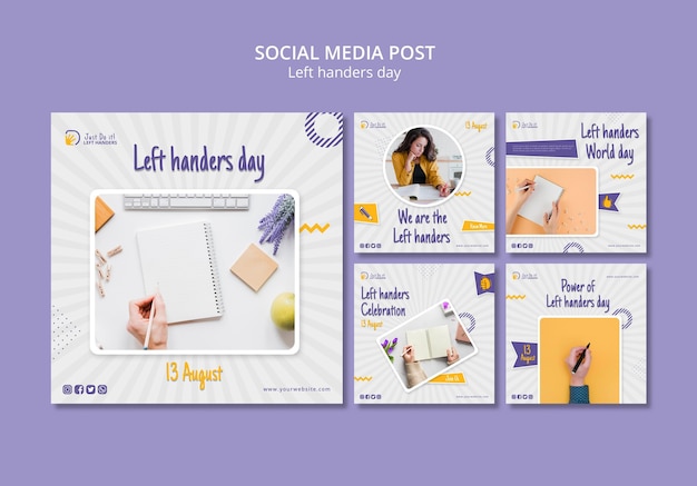 Left handers day social media post