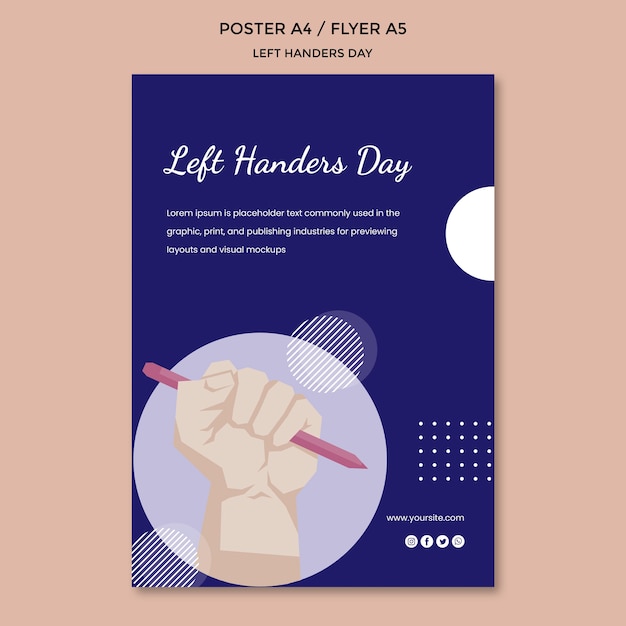 Free PSD left handers day template