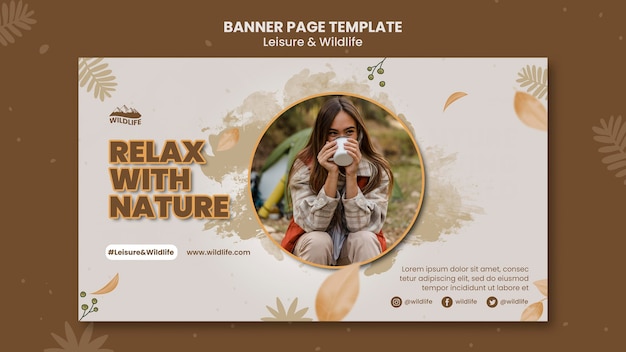 Leisure in nature banner template