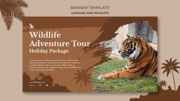 Leisure and wildlife banner design template