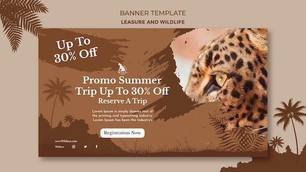 Leisure and wildlife banner design template