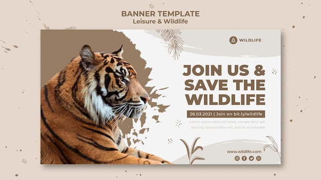 Free PSD leisure and wildlife banner template