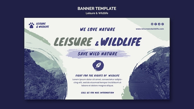 Leisure and wildlife banner template