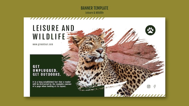 Free PSD leisure and wildlife banner template