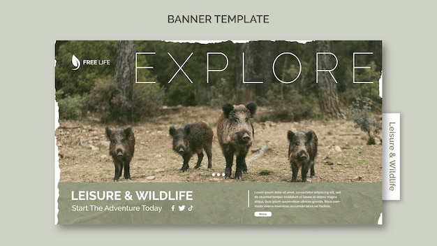 Free PSD leisure and wildlife banner template