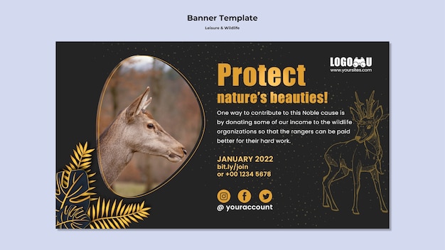 Free PSD leisure and wildlife banner template