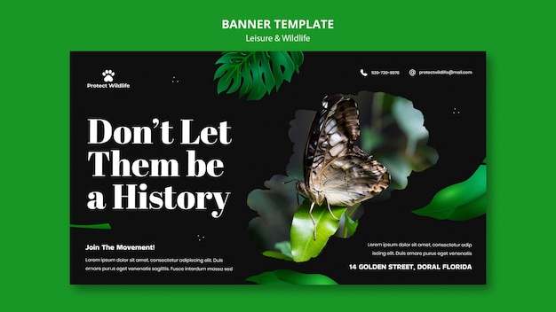 Free PSD leisure and wildlife design banner template