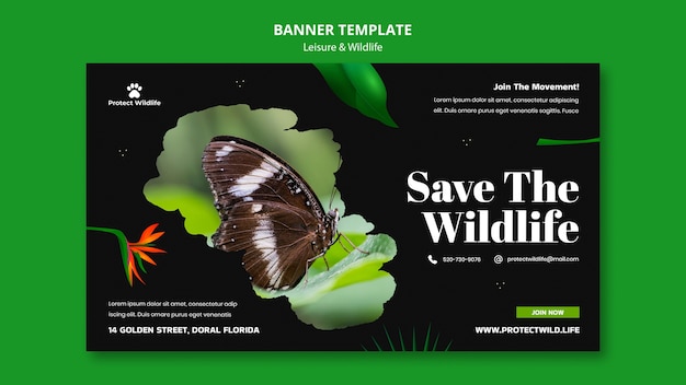 Leisure and wildlife design banner template