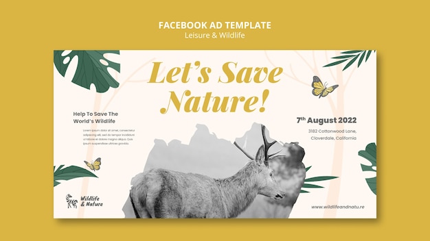 Free PSD leisure and wildlife facebook ad template