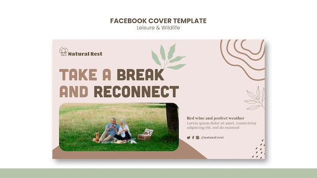 Free PSD leisure and wildlife facebook cover template