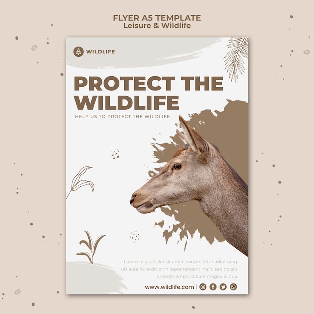 Free PSD leisure and wildlife flyer template