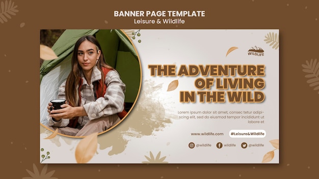 Leisure and wildlife horizontal banner template